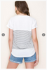 Colorblock V-Neck Striped Tee