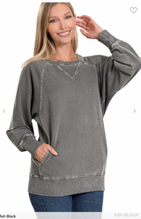 Pigment French Terry Pullover With Pockets - Final Sale