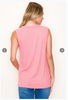 Coral V-Neck Solid Basic Tank Top