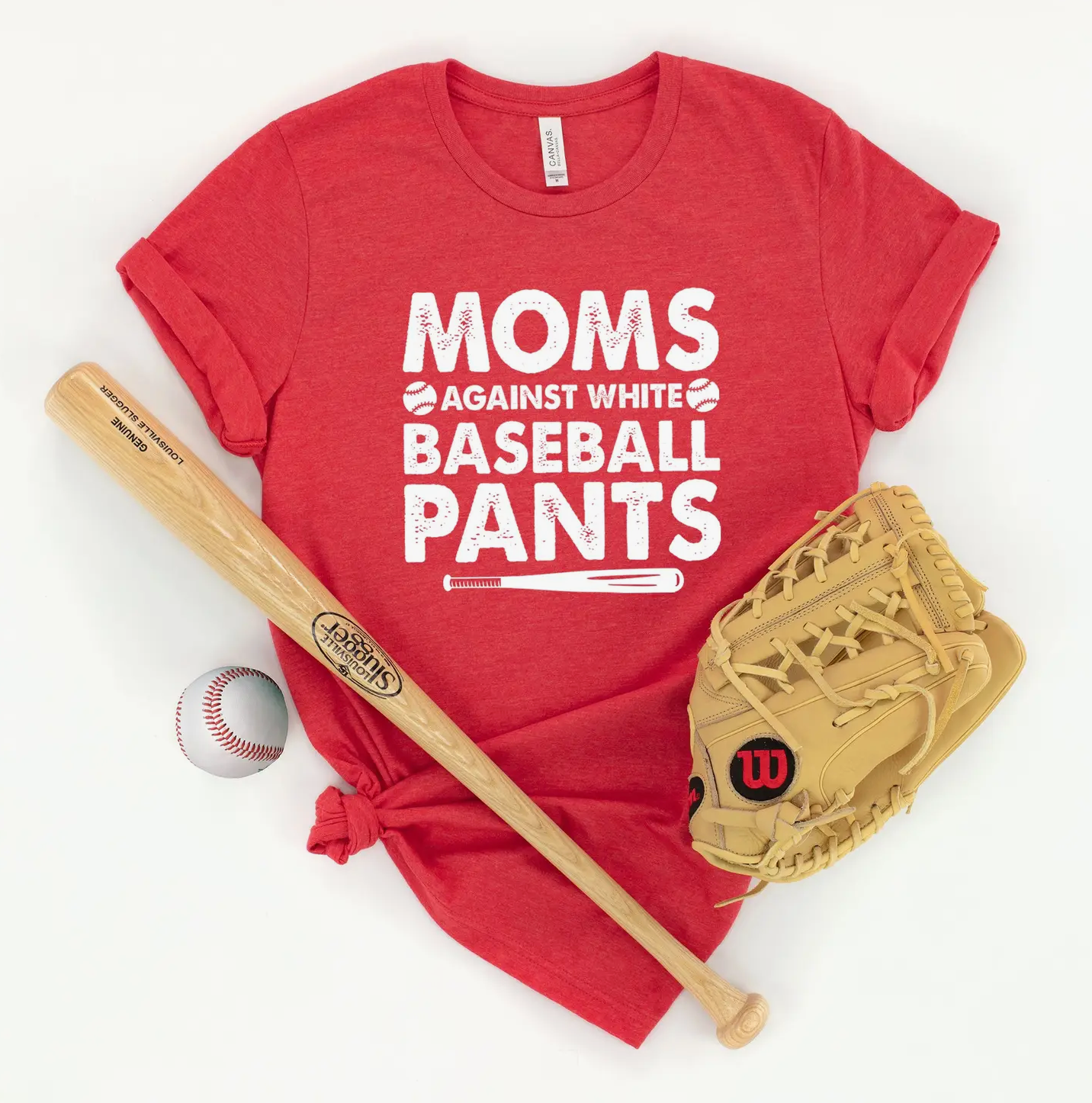 Moms Against White Baseball Pants Tee