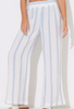 BLUE VERTICAL STRIPE GAUZE WIDE LEG PANT | FINAL SALE