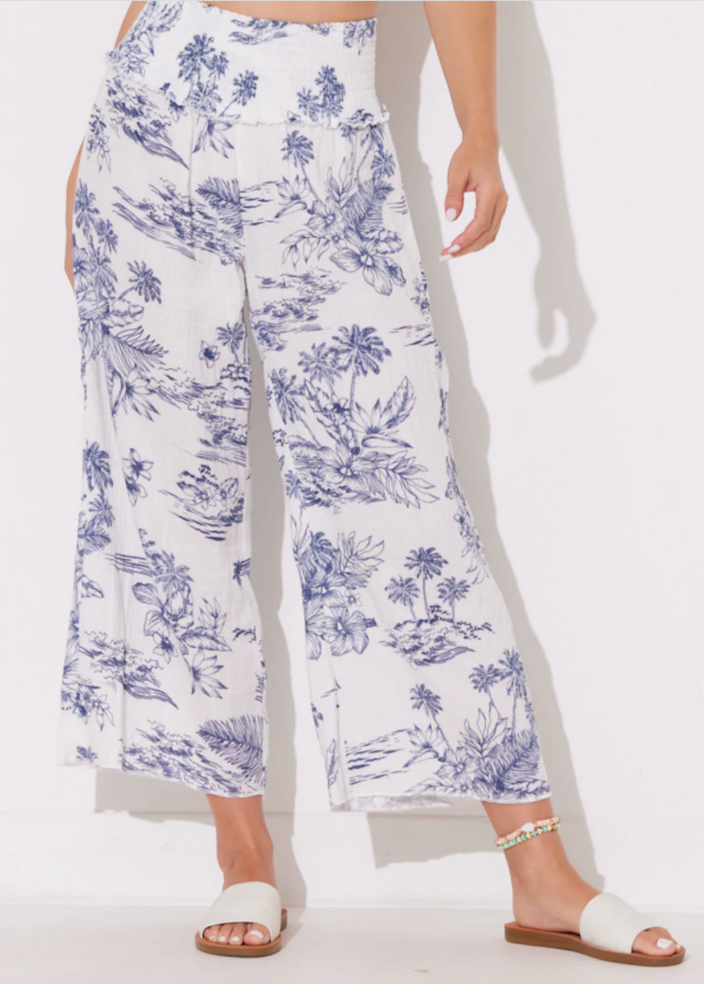 Aloha Denim Scenery Printed Wide Leg Pants | FINAL SALE