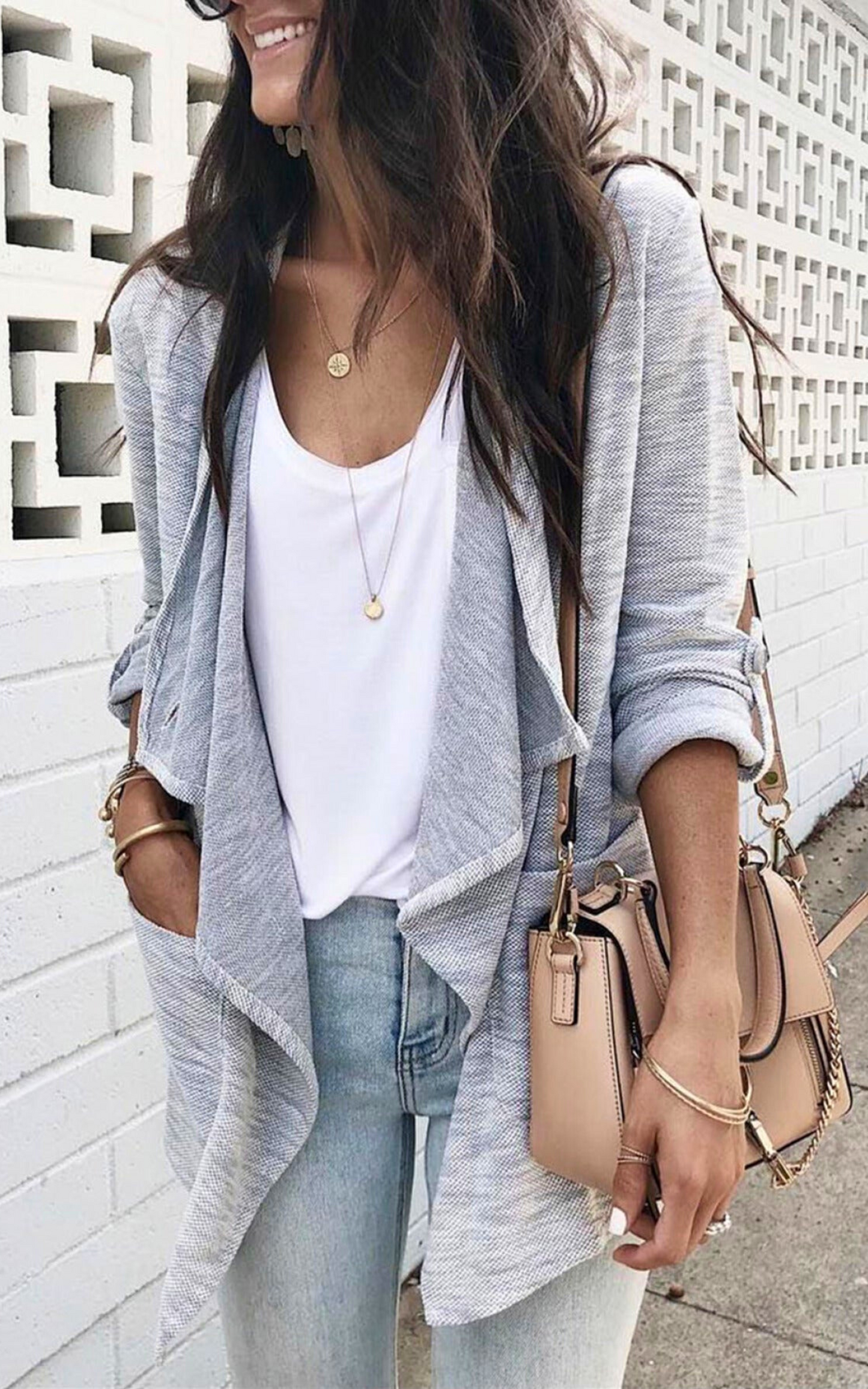 grey drape cardigan 