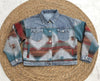 Retro Long-Sleeved Colorblock Denim Jackets With Pocket