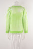 Round Neck Long Sleeve Colorblock Ginkgo Leaf Graphics Sweater