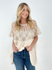 Oli & Hali Mineral Washed Crochet Detail Lace Top 