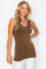 brown Yelete Reversible V or U Neckline Seamless Tank