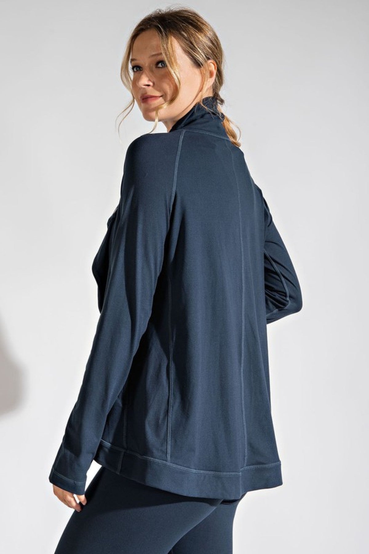 Rae Mode Cowl Neck Asymmetric Jacket