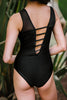 Strappy Hollow-Out Back Mesh One-Piece Swimwear