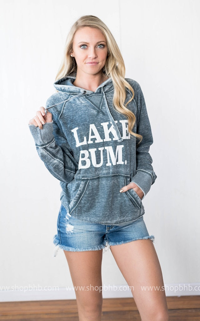 Lake Bum Hoodie || Vintage Navy - BAD HABIT BOUTIQUE 