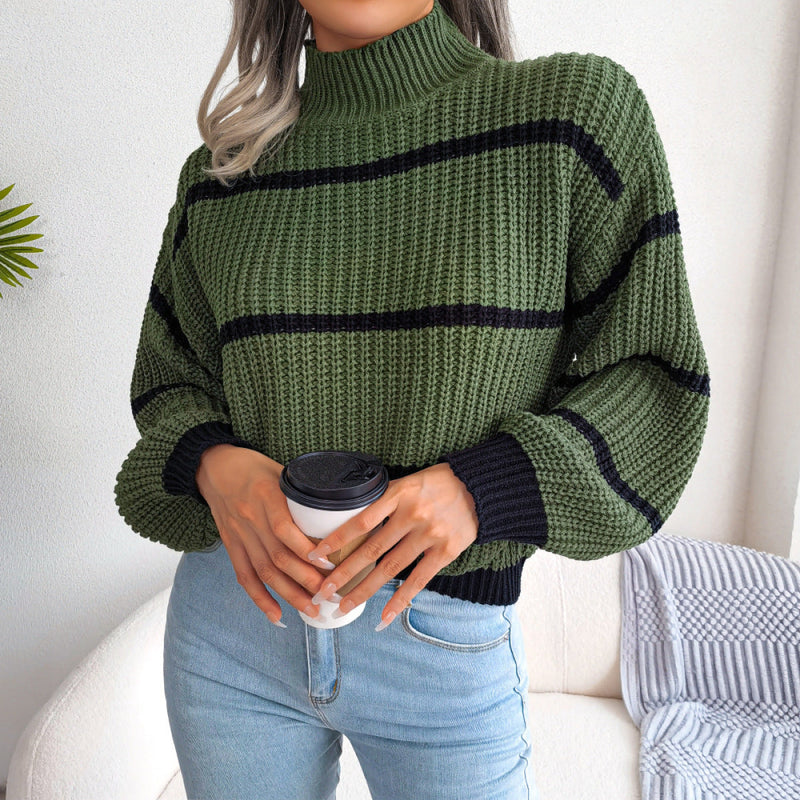 green stripe sweater 
