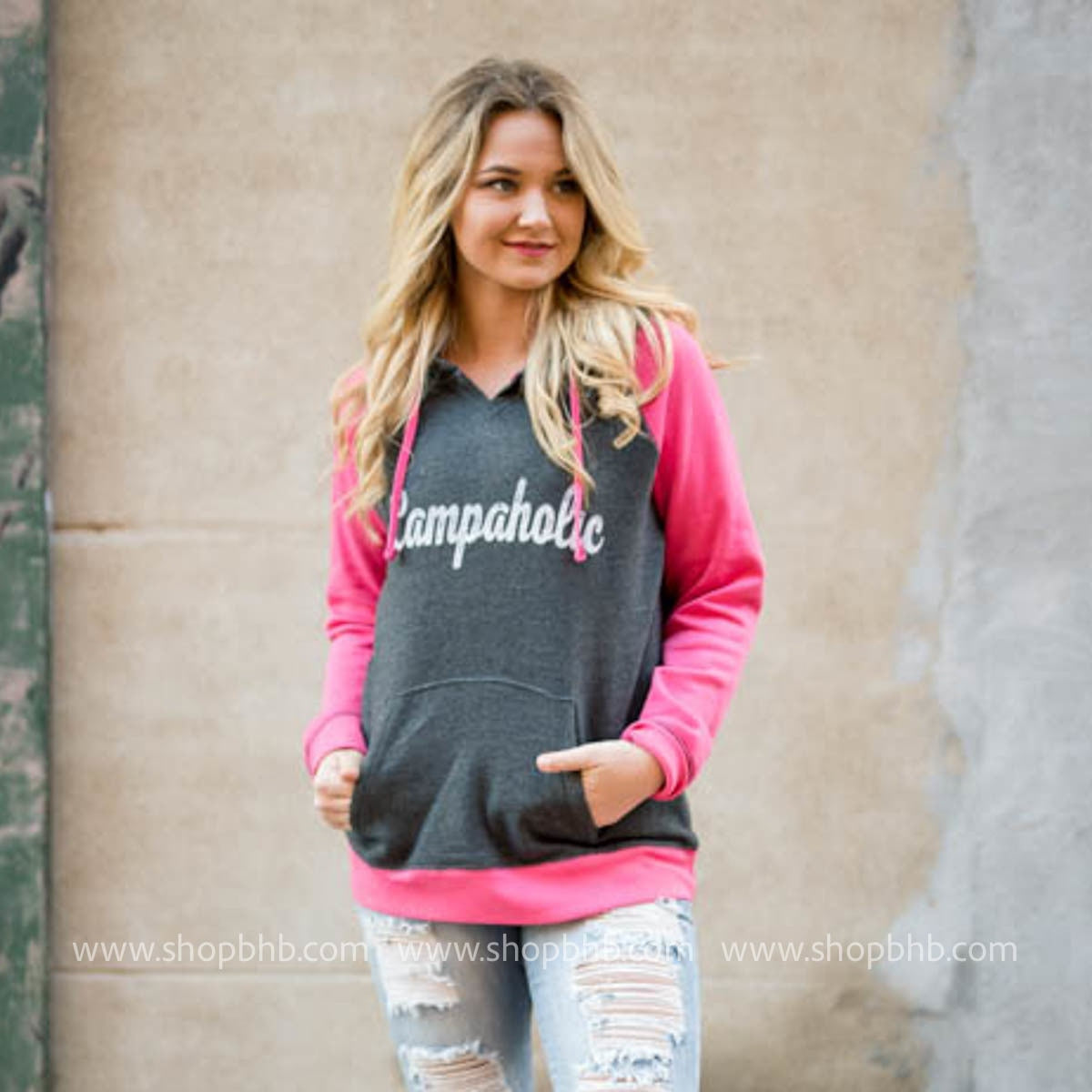 Campaholic Two-Toned Hoodie - BAD HABIT BOUTIQUE 