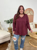 burgundy long sleeve top 