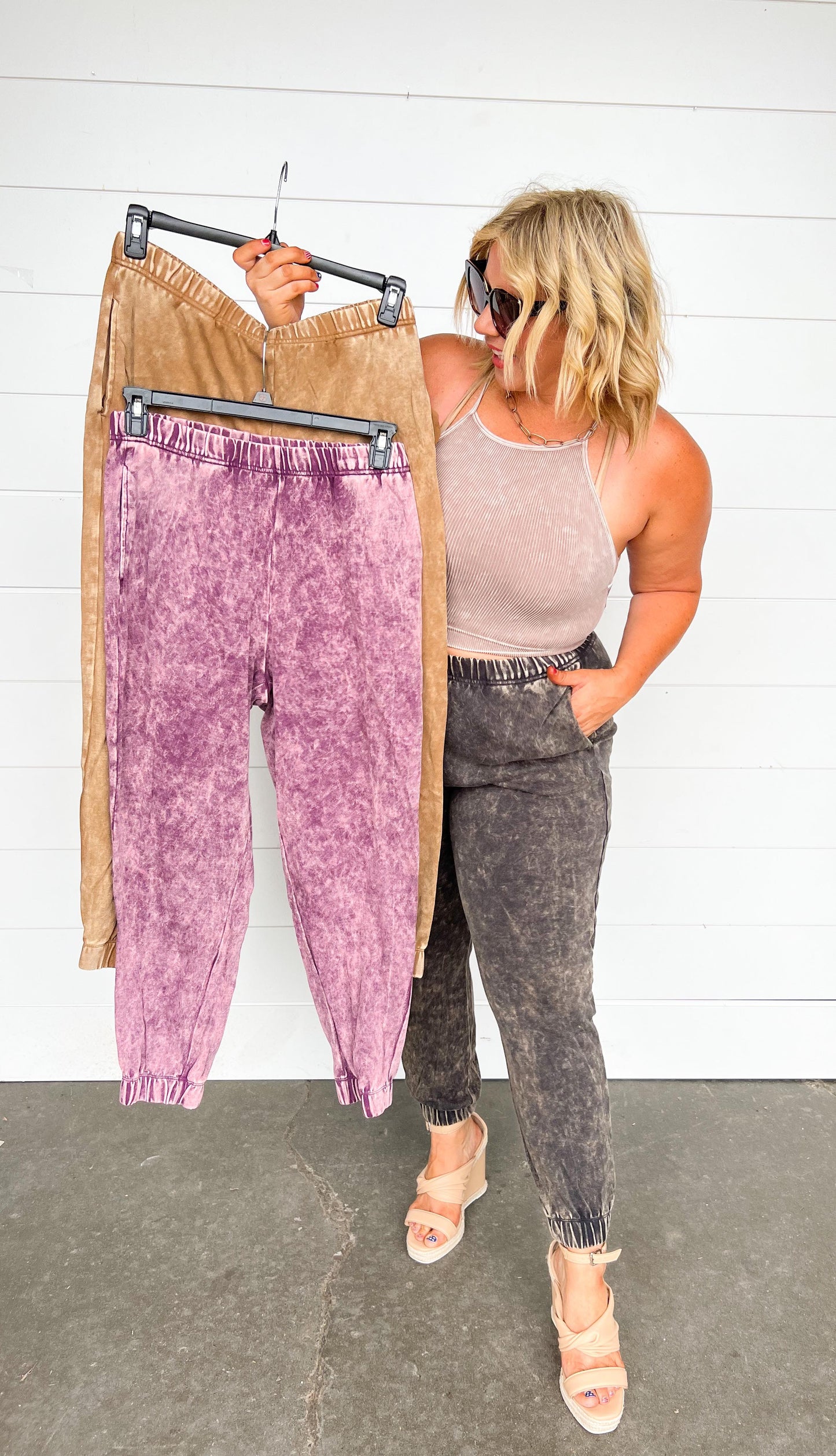 Acid Wash Joggers - Final Sale