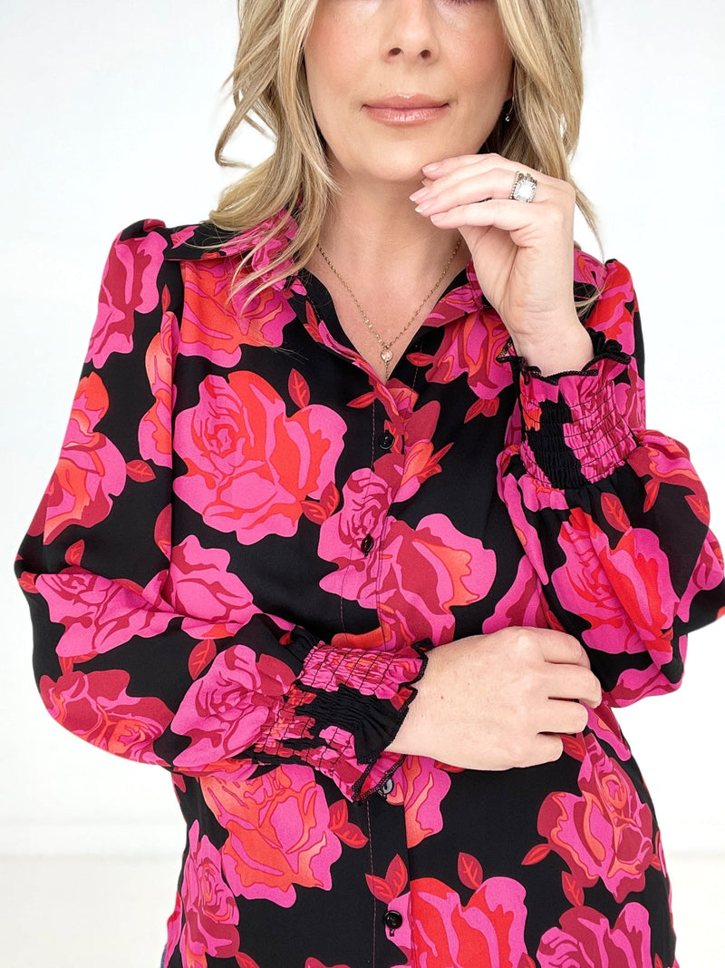 Coming Up Roses Long Sleeve Blouse
