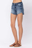 Judy Blue Full Size Mid-Rise Half Cuffed Denim Shorts