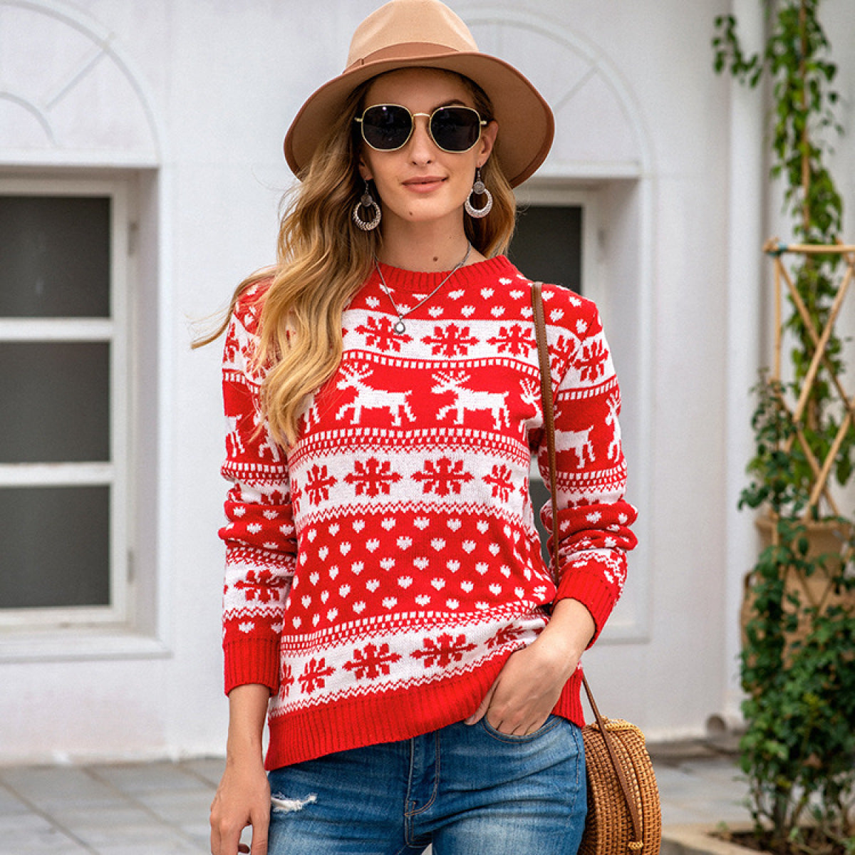 red snowflake sweater 