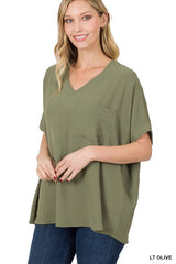 LT OLIVE The Crispin Airflow Dolman Top