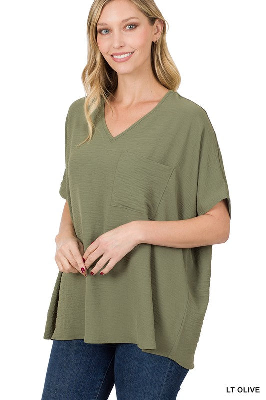 LT OLIVE The Crispin Airflow Dolman Top