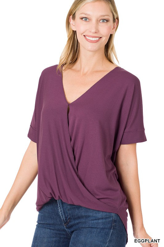 Wrap Front Rayon Blouse - Final Sale