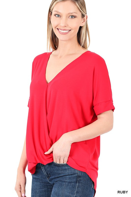 Wrap Front Rayon Blouse - Final Sale