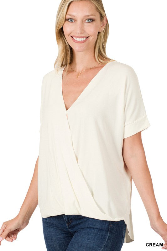 Wrap Front Rayon Blouse - Final Sale