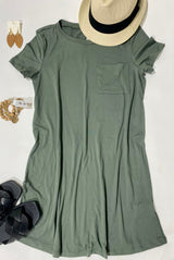 Army Green T-Shirt Dress