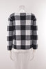 Crew Neck Long Sleeve Plaid Knit Sweater