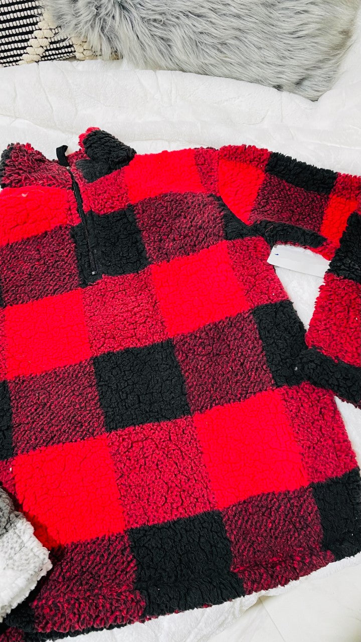 Buffalp Plaid Sherpa Kids