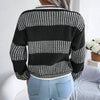 Black Knit Striped Sweater