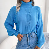 blue cable knit sweater 
