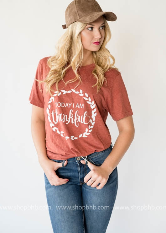 Today I am ThankFul T-shirt- Copper - BAD HABIT BOUTIQUE 