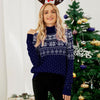 Royal Christmas Snowflake Turtleneck Knitted Pullover Sweater