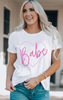 White Babe In My Heart Valentines Graphic Tee