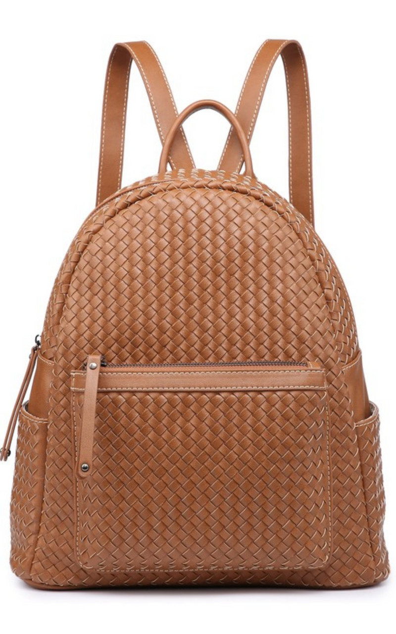 Woven Backpack Purse for Women - Brown (Big)