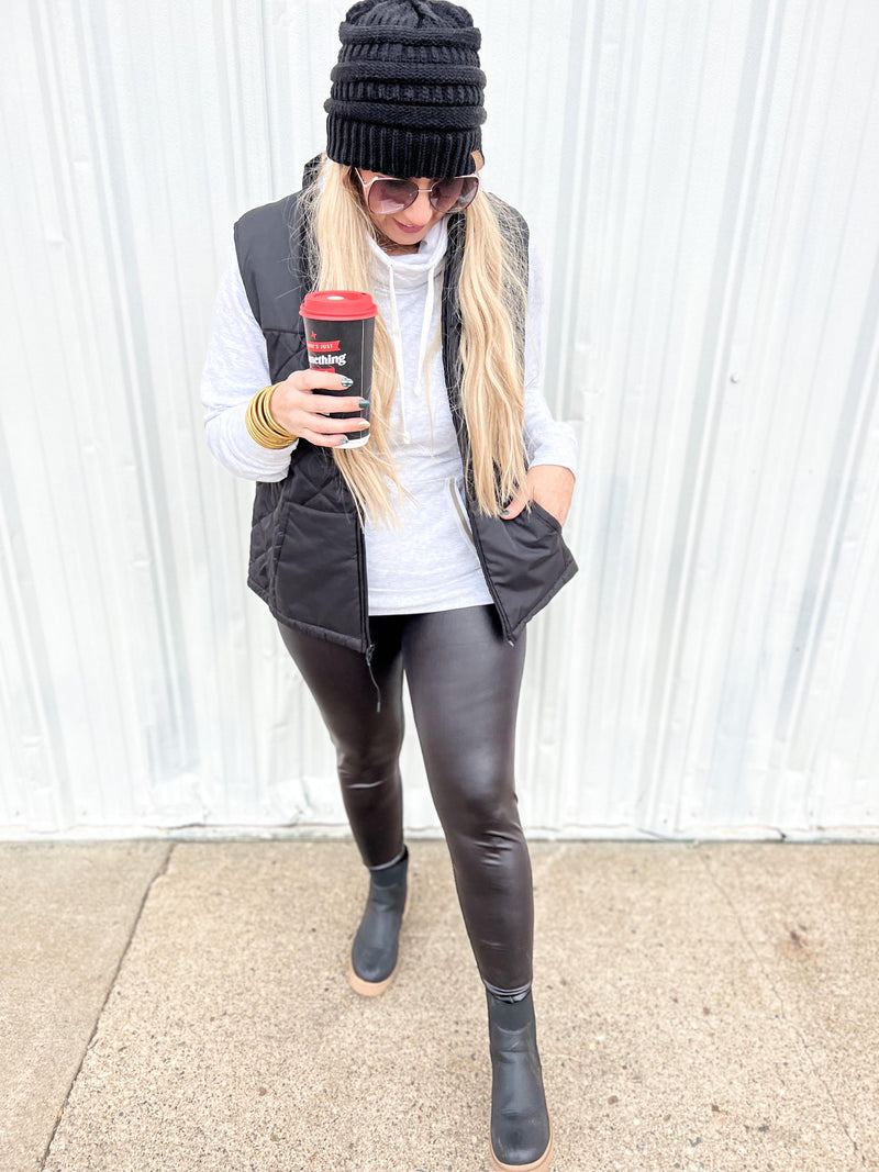 Winter Park Quilted Vest - Black