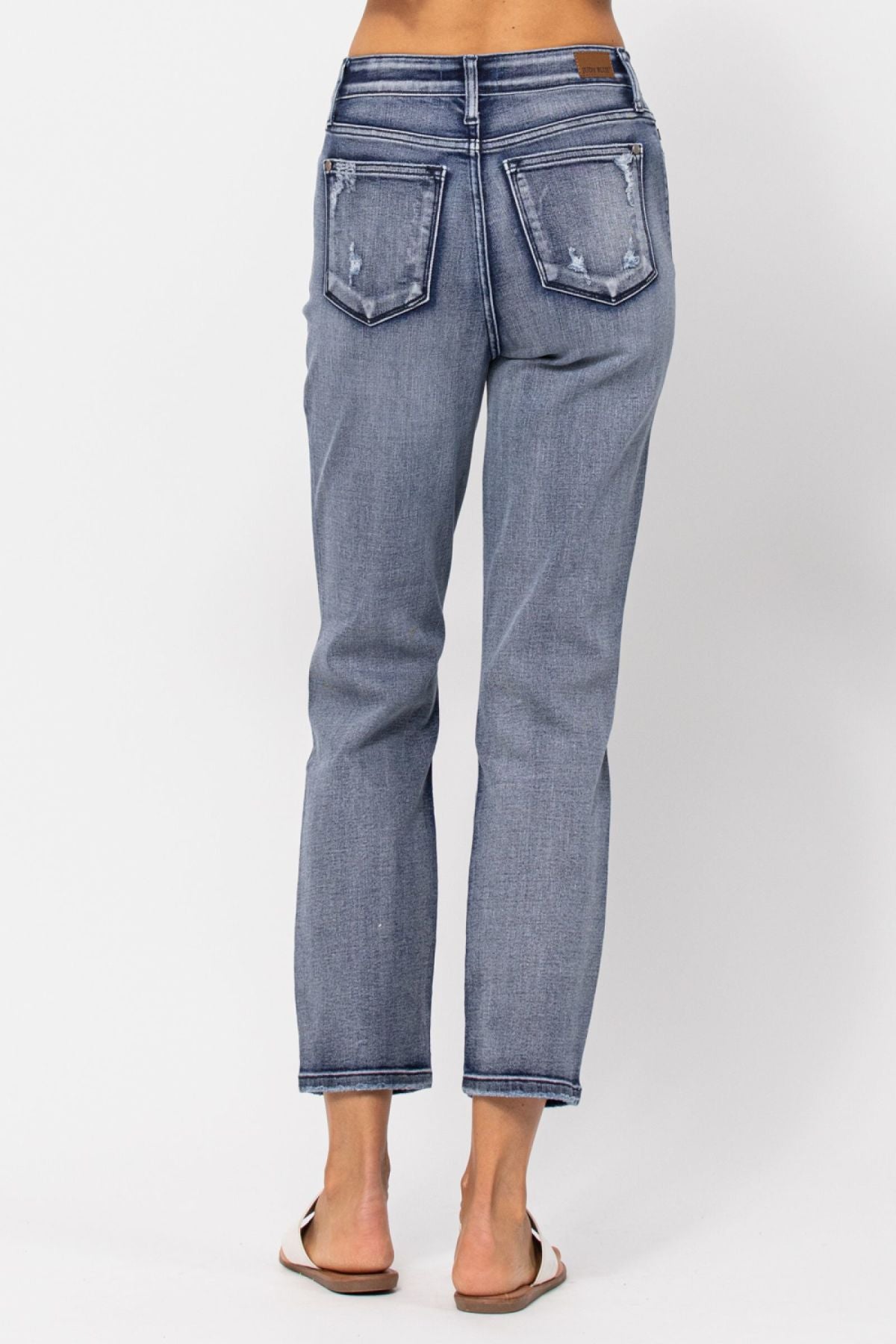 Judy Blue Mid-Rise Destroyed Boyfriend Jeans