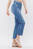 HIGH RISE SLIM STRAIGHT CROP W PIECING BUTTON UP - MICA - Final Sale