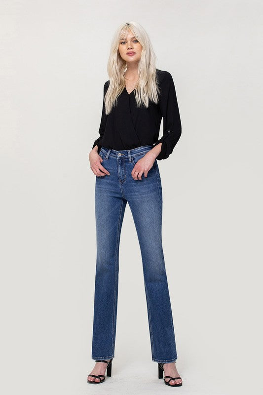 HIGH RISE STRETCH SLIM BOOTSCUT JEANS - Vervet