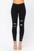 Judy Blue Black Midrise Leopard Patch Skinny Jeans