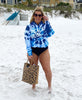 Beach Bum Tie Dye Blue Hoodie - BAD HABIT BOUTIQUE 