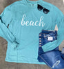 Beach Long Sleeve Top- Dusty Teal- Final Sale**