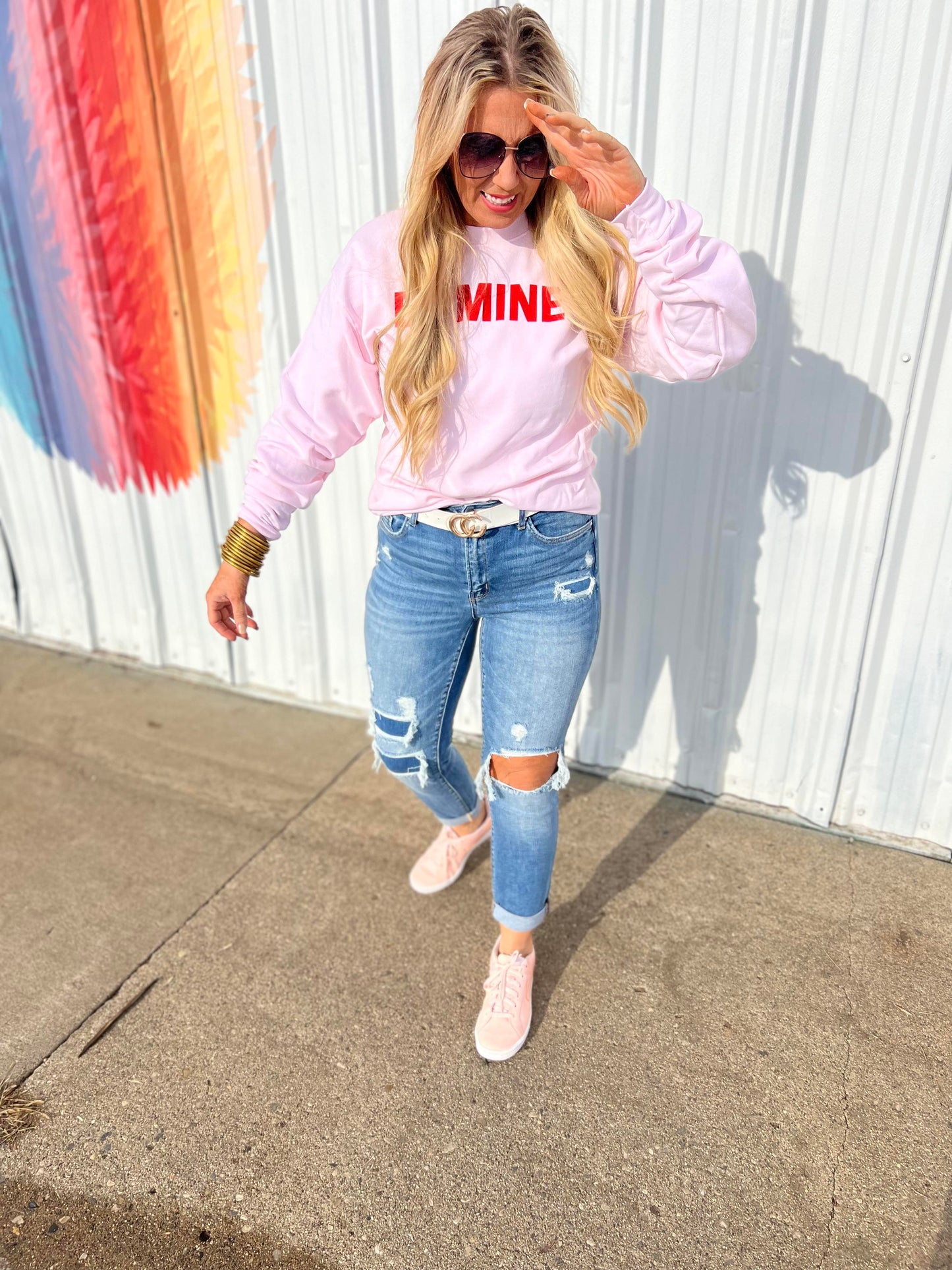 Be Mine Crewneck Sweatshirt - Pink