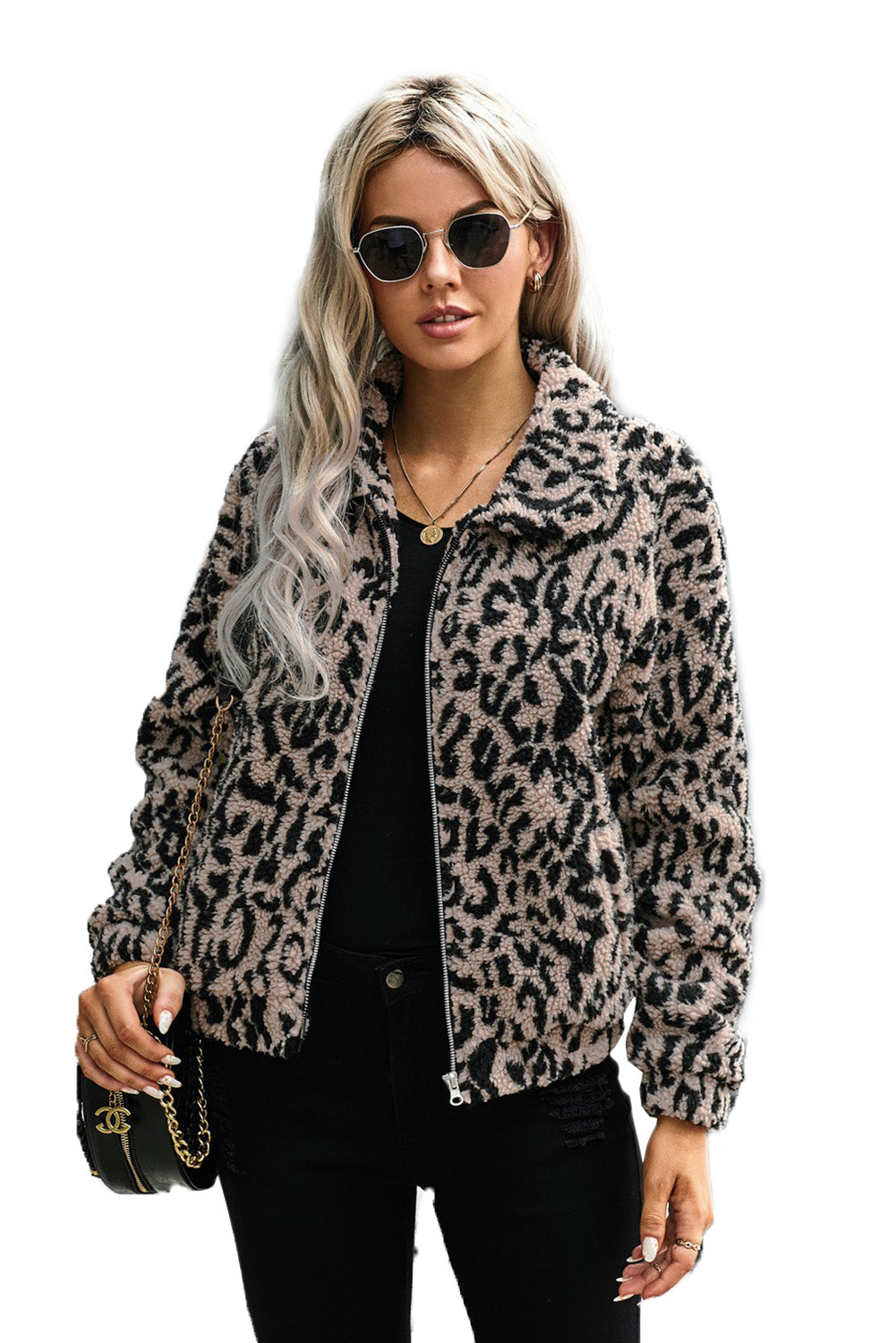 leopard print sherpa 