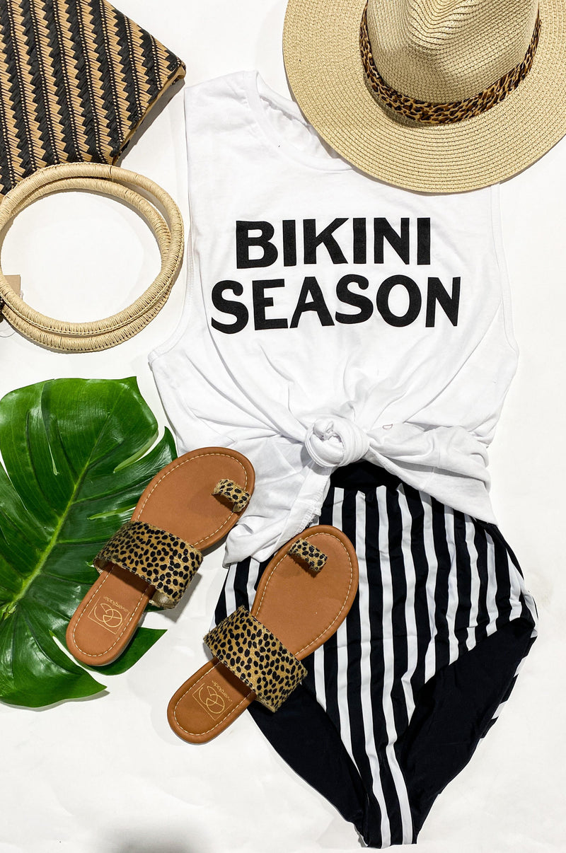 Bikini Season Tank Top - White - BAD HABIT BOUTIQUE 