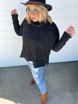 Black Cowl Neck Long sleeve knit top