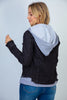 Black Denim Jacket w/ Hood - White Birch