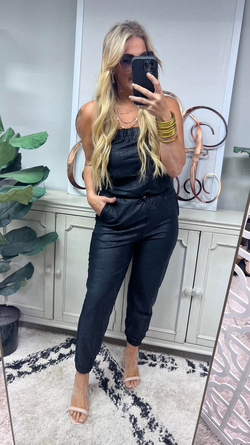 Strapless Jumpsuit with Pockets Mono B