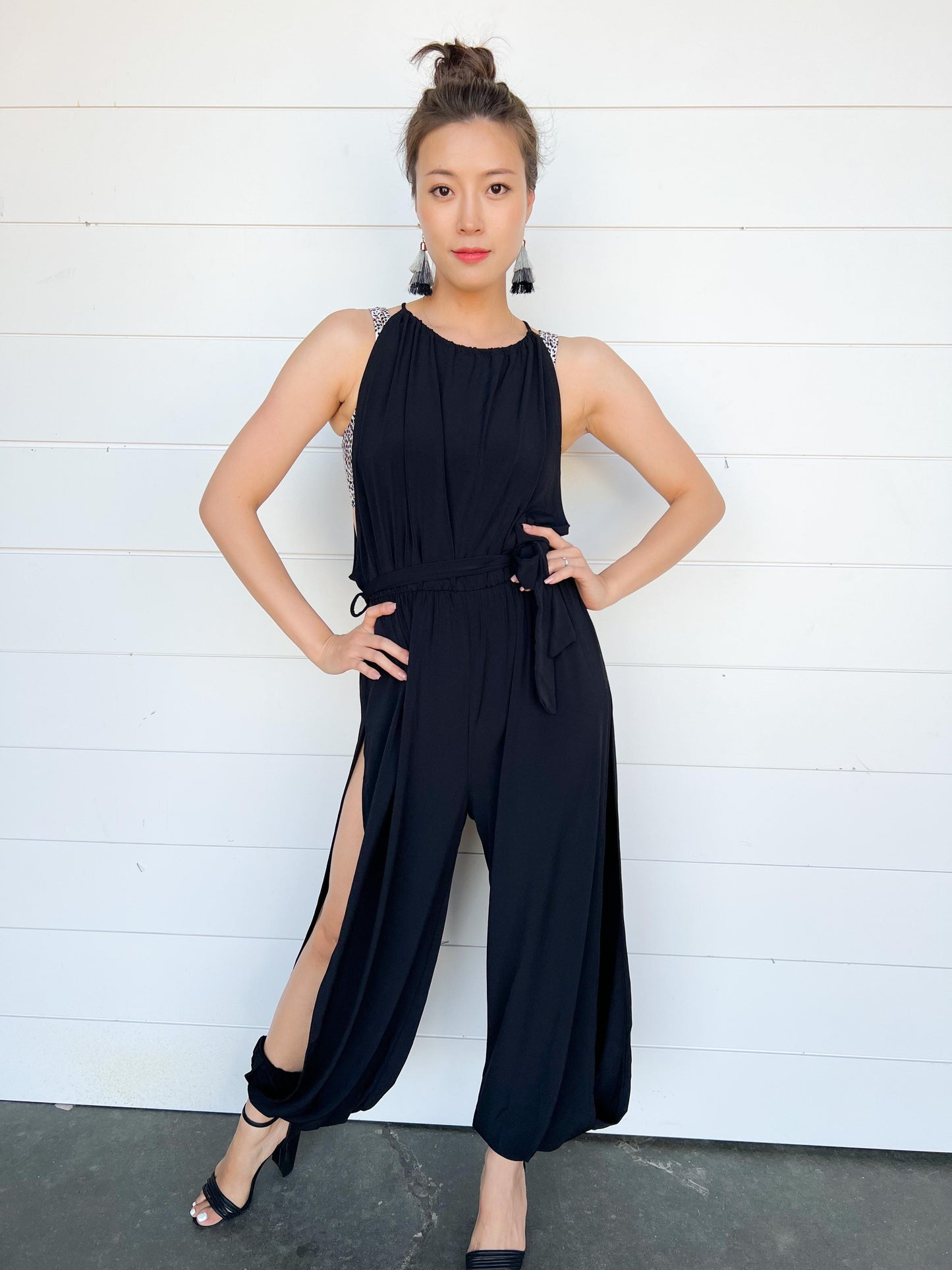 black jumpsuit