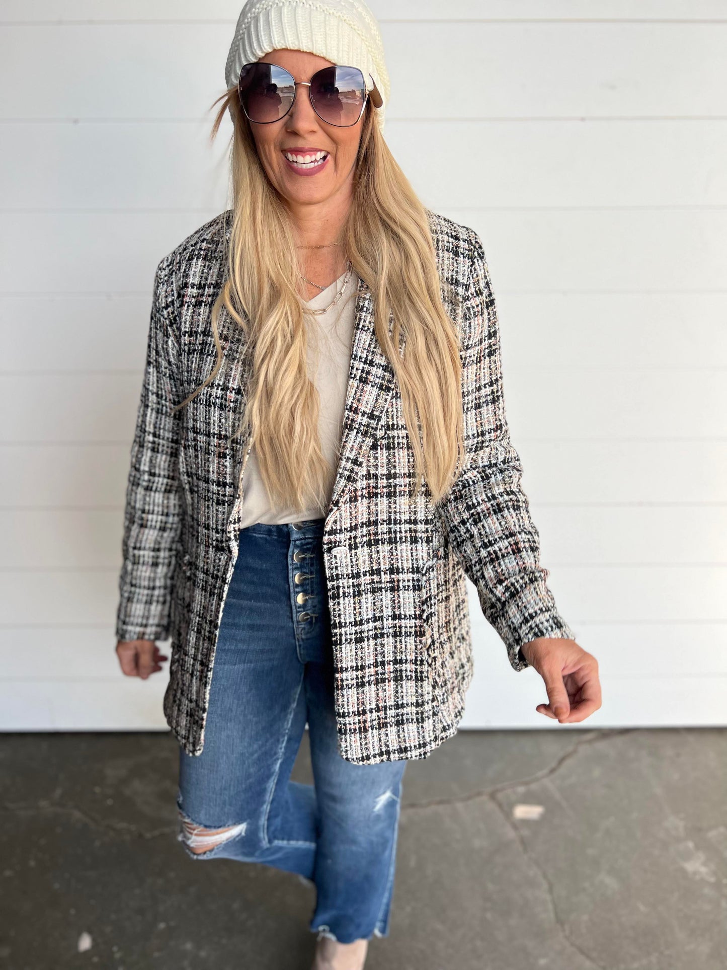 Oversized Tweed Blazer